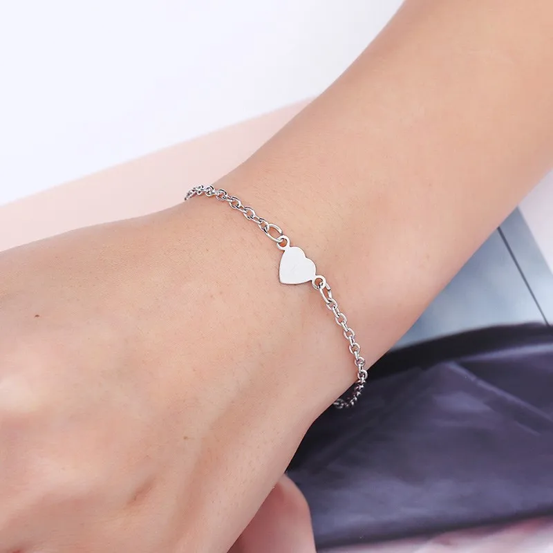 Позолоченный/посеребренный браслет в виде сердца для женщин очаровательный