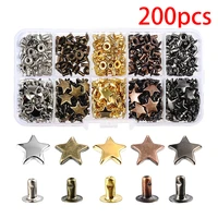 200pcs12mm metal bronze star rivetsfor leather clothing rivets and nail leather craft clothing dog collar diy accessorie