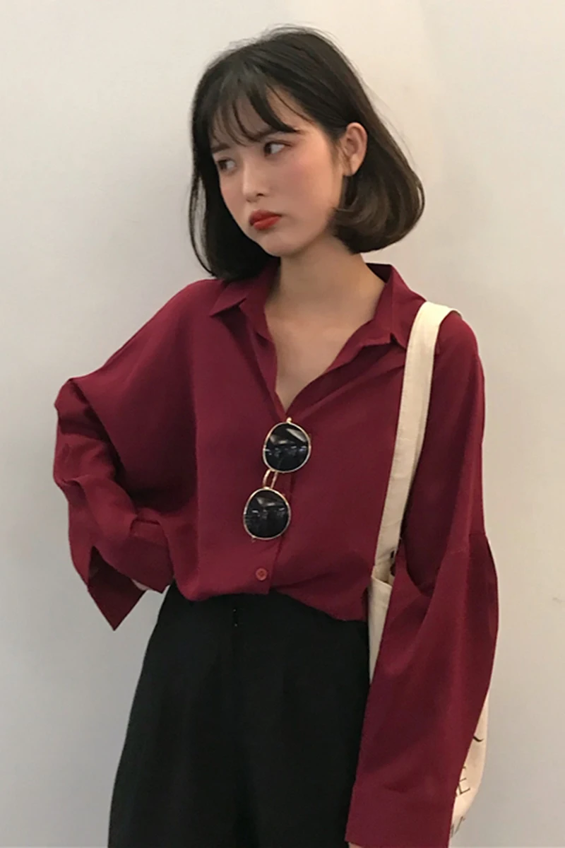 Женская модная Повседневная шифоновая рубашка BW60 хит продаж Осень зима