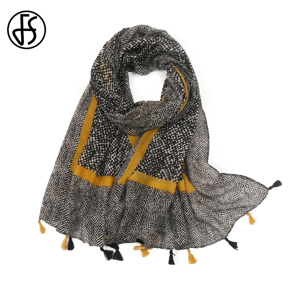 

FS 2021 New Winter Sunscreen Warm Multipurpose Hijab Scarf For Women Yellow Brown Retro Versatile Soft Cotton Linen Shawl