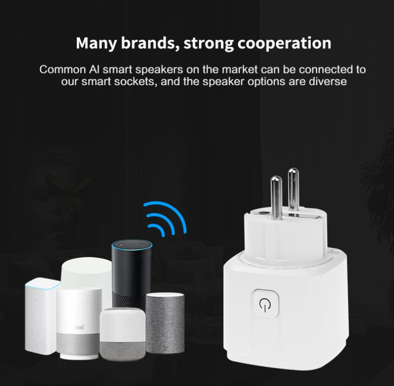 

Tuya Smart Life WiFi EU Smart Plug 16A Adapter Wireless Remote Voice Control Power Monitor Timer Socket For Google Home Alexa