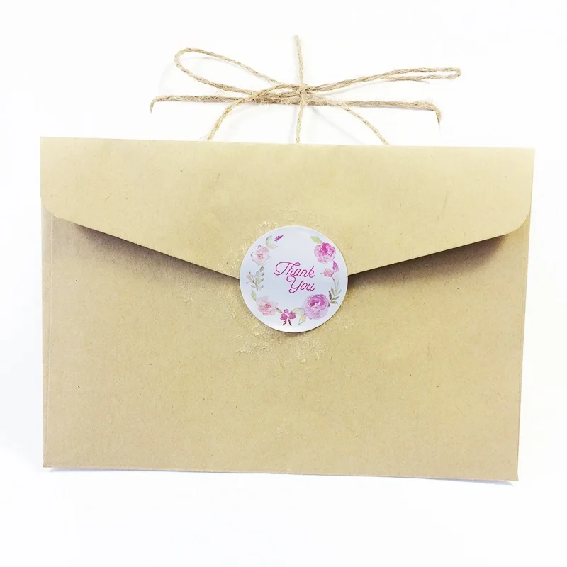 

120pcs/lot Flowers Sealing Sticker Mutifunction Gifts Package Labels For Baking Black Thank You Flower Round Sticker Seal