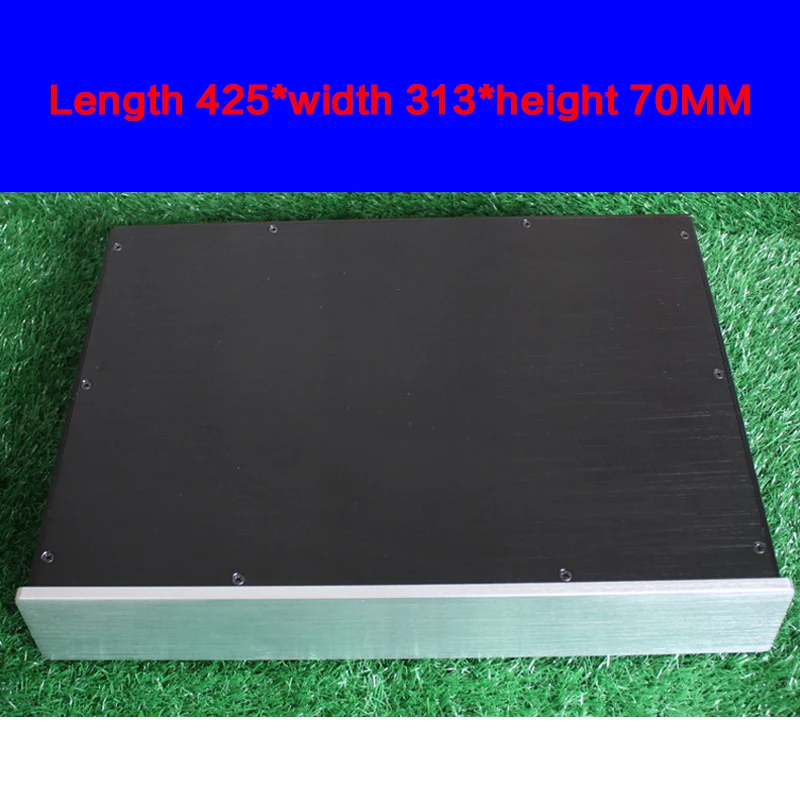 

KYYSLB 425*313*70mm All Aluminum Pure Post Preamp Amplifier Chassis Box House DIY Enclosure with Feet Amplifier Case Shell