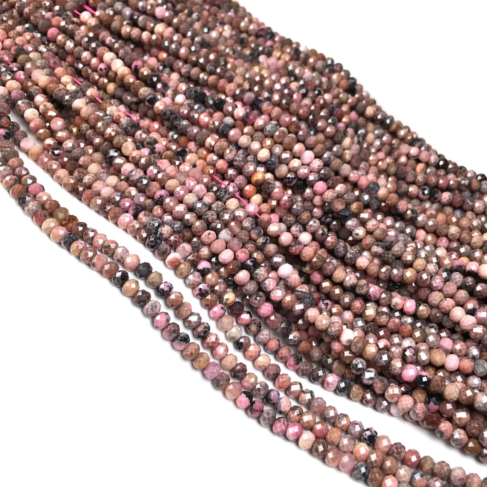 

Natural Stone Bead Round Faceted Red-vein Hole Bead for Jewelry Making DIY Necklace Bracelet Accessories Gift for Women 3x4mm