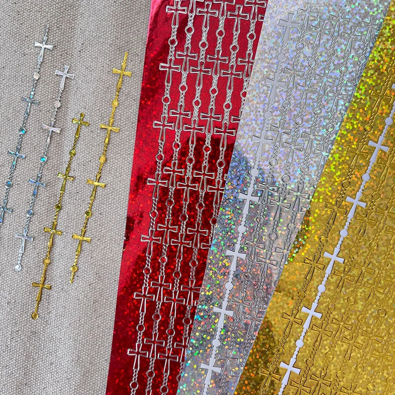 

Sequin Cross Moon Star Laser Stickers Scrapbooking Bronzing Hand Account DIY