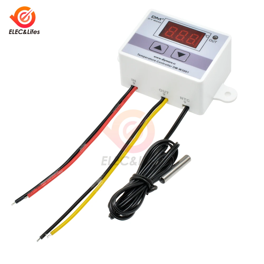 AC110V 220V W3001 XH-W3001 цифровой термостат для контроллер температуры для инкубатора DC 12V 24V терморегулятор тестер температуры