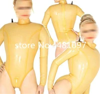handmade nature latex catsuit rubber inflatable unitard zentai catsuit customized body suit with back zip for woman
