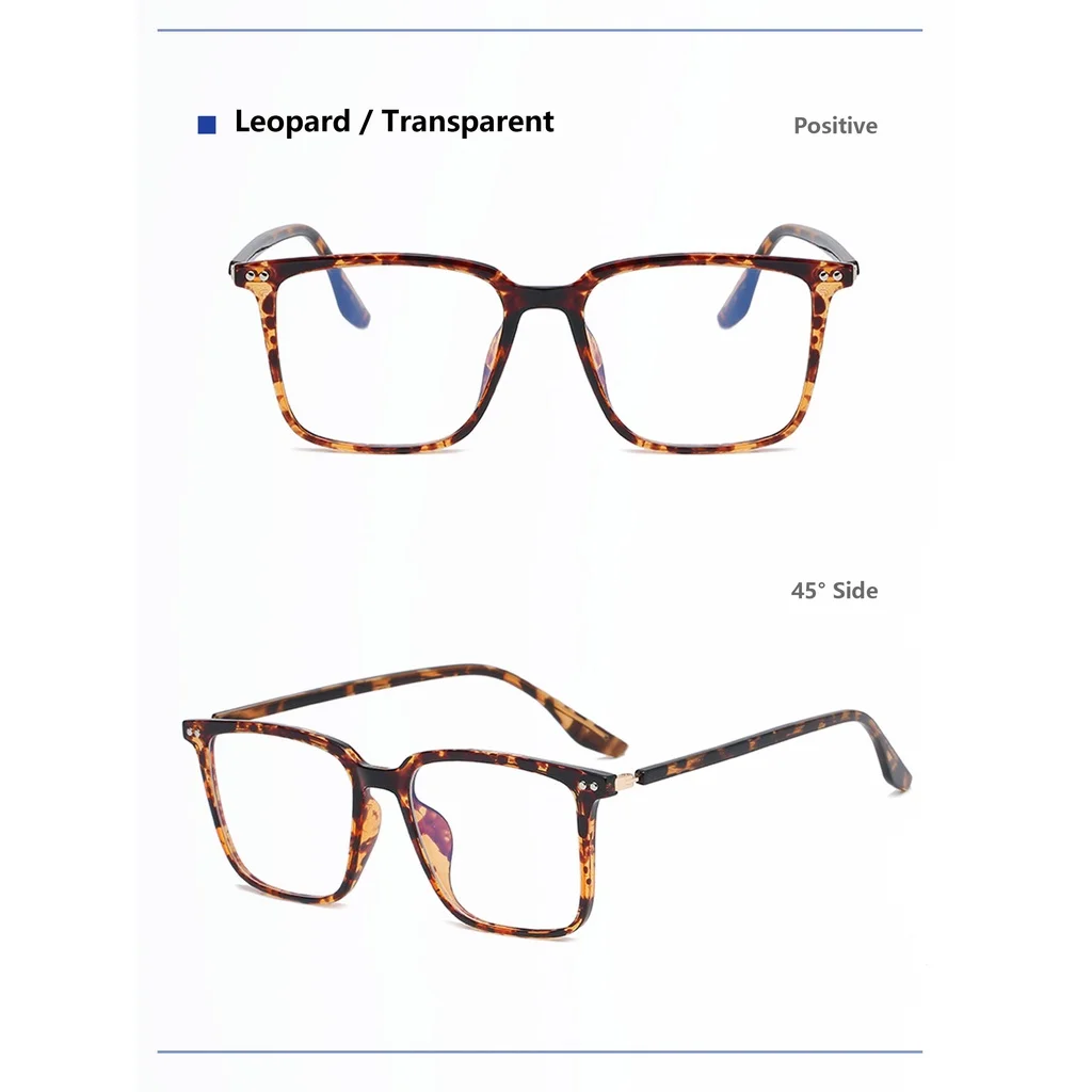 

Korean Version of Transparent Color MyopiaGlass Frame For Women Square Rice Nail Anti-Blue Light Flat Lens Male