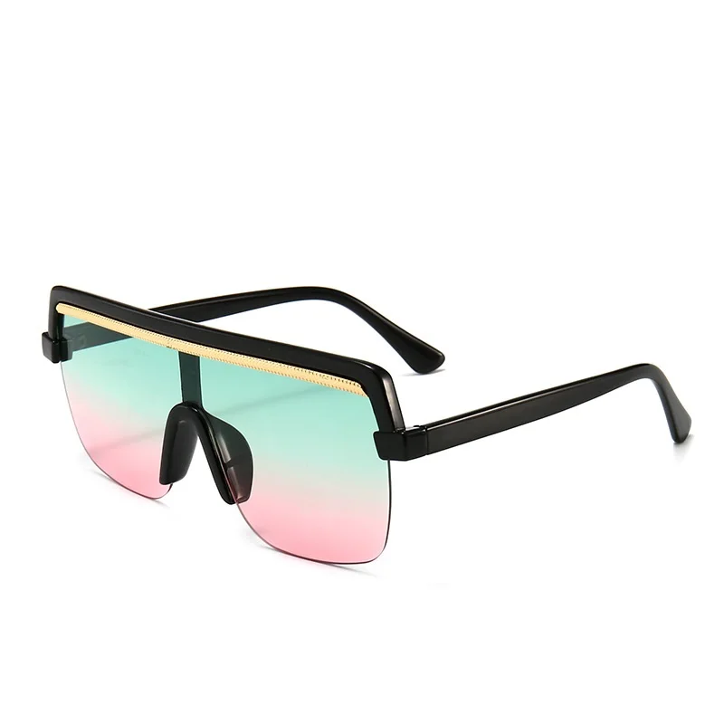 

Rimless Sunglasses Square Women Men Oversize 2021 Retro Brand Design Flat Top Rectangle Eyewear UV400 Big Shades Oculos Female