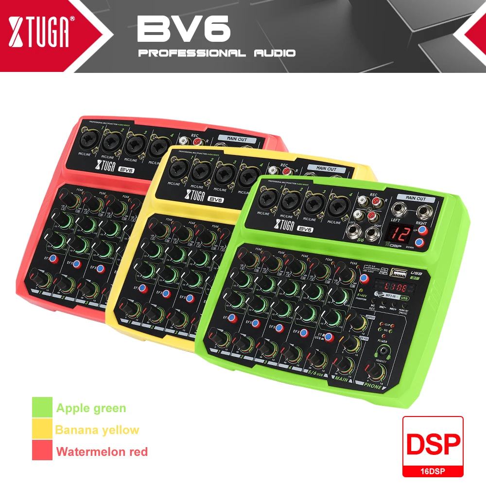 Профессиональный миксер XTUGA 6 каналов аудио встроенная звуковая карта DJ Миксер с