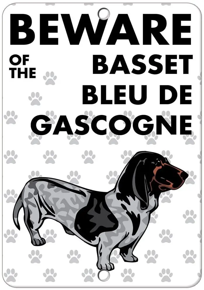 

Beware of Basset BLEU DE Gascogne Dog Label Vinyl Decal Sticker Kit OSHA Safety Label Compliance Signs 8"