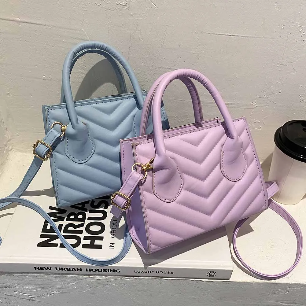 

Women Quilted PU Leather solid Color Crossbody Bags For Women 2021 Fashion Small Shoulder Bag Female Handbags And Purses