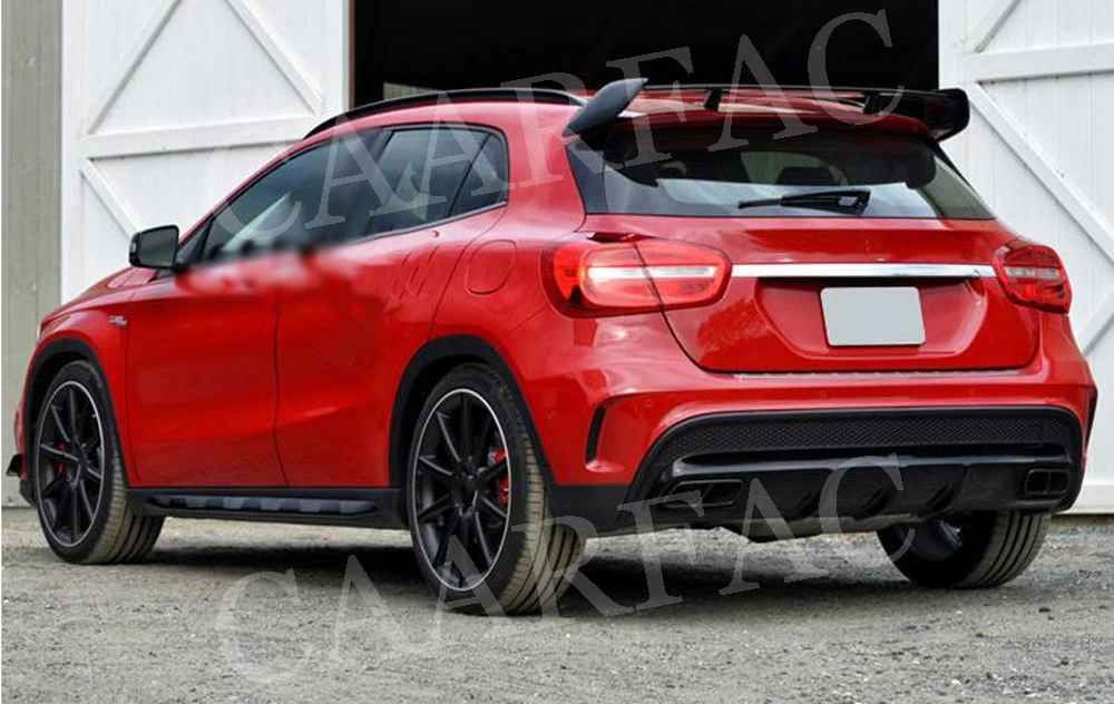 Для X456 задний диффузор губ планки с 4 Выпускной советы для Benz GLA класса X156 GLA45 Спорт- ABS задний бампер Hugger