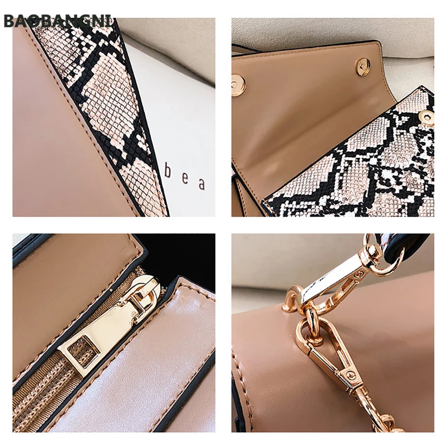 

Chic Snake Print Women's Shoulder Bags Fashion Wild Strap Bow Design Women Handbag Vintage SerpentineCrossbody Bag