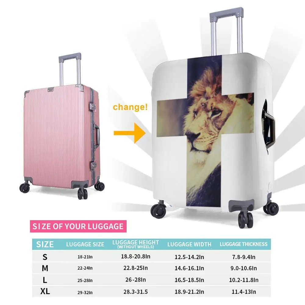 King Of The Jungle Cross With Lion 2020 new funny diy design travel accessories Protector Luggage Cover tag 28 inch luggage | Багаж и