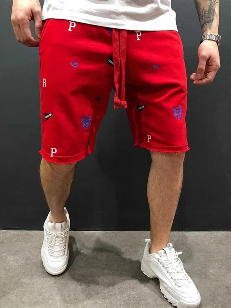 

2020 Summer Men's shorts Casual Loose Cropped Trousers Sports Shorts Loose Knit Straight Casual Pants Cotton Short Pants New 4XL