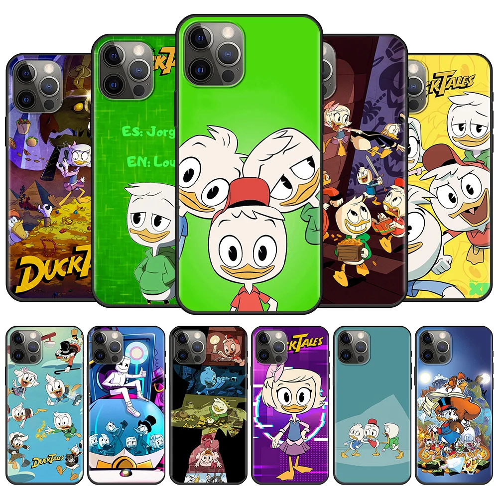 

Best Silicone Case For Apple iPhone 11 X XS XR Black Soft Capa 6 6S 7 8 Plus SE(2020) Shockproof Fundas Ducktales Cartoon