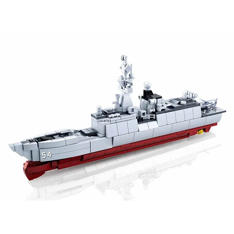 

459Pcs Military Navy 054A-Frigate Aircraft carrier SSBN Warship Model Building Blocks Sets Educational Toys for Children