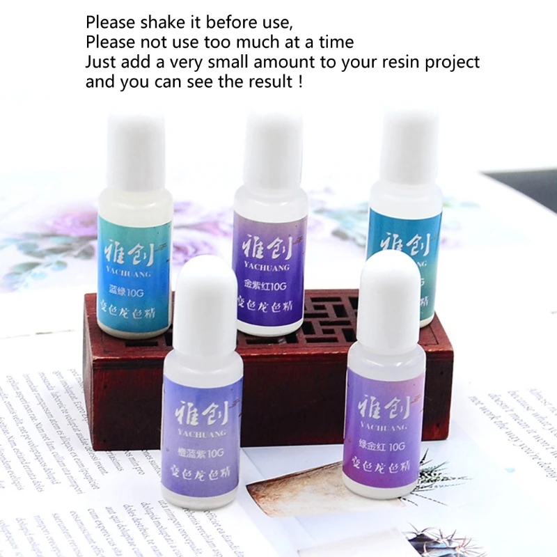

10 Colors Color Shift Pearl Pigment Aurora Chameleon-Resin Pigment Kit Colors Change Resin Colorant Dye Resin Art Crafts