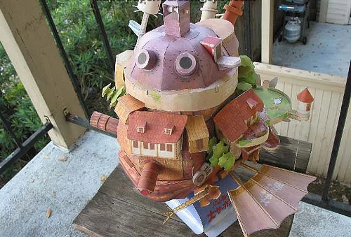 Howl's movingcastle модель 3D из бумаги летающий тип игрушки сделай сам корабля аниме