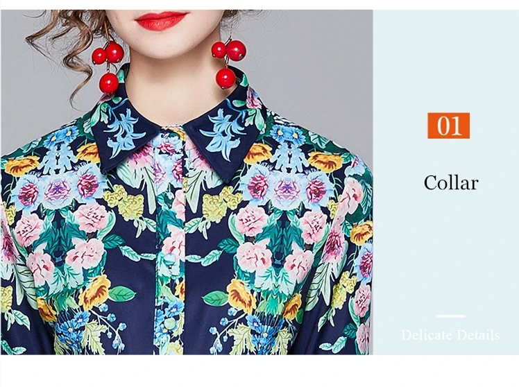 

ZUOMAN Women Spring & Autumn Elegant Floral Dress Shirt High Quality Office Party Robe Femme Vintage Designer Casual Vestidos