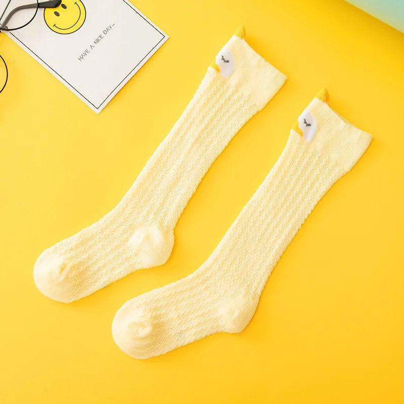Гольфы выше колена с рисунком из мультфильма для малышей сетчатые летние детские
