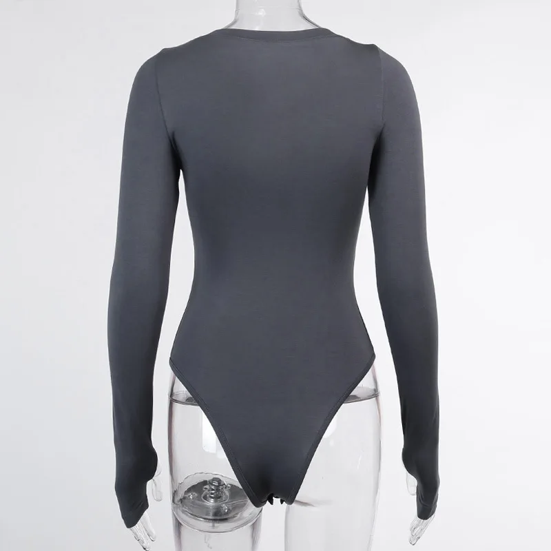 

Casual Basic V Neck Cotton Long Sleeve Bodysuit Women Spring Solid Sexy Body Femme Y2k Fashion Skinny Body Suits for Women