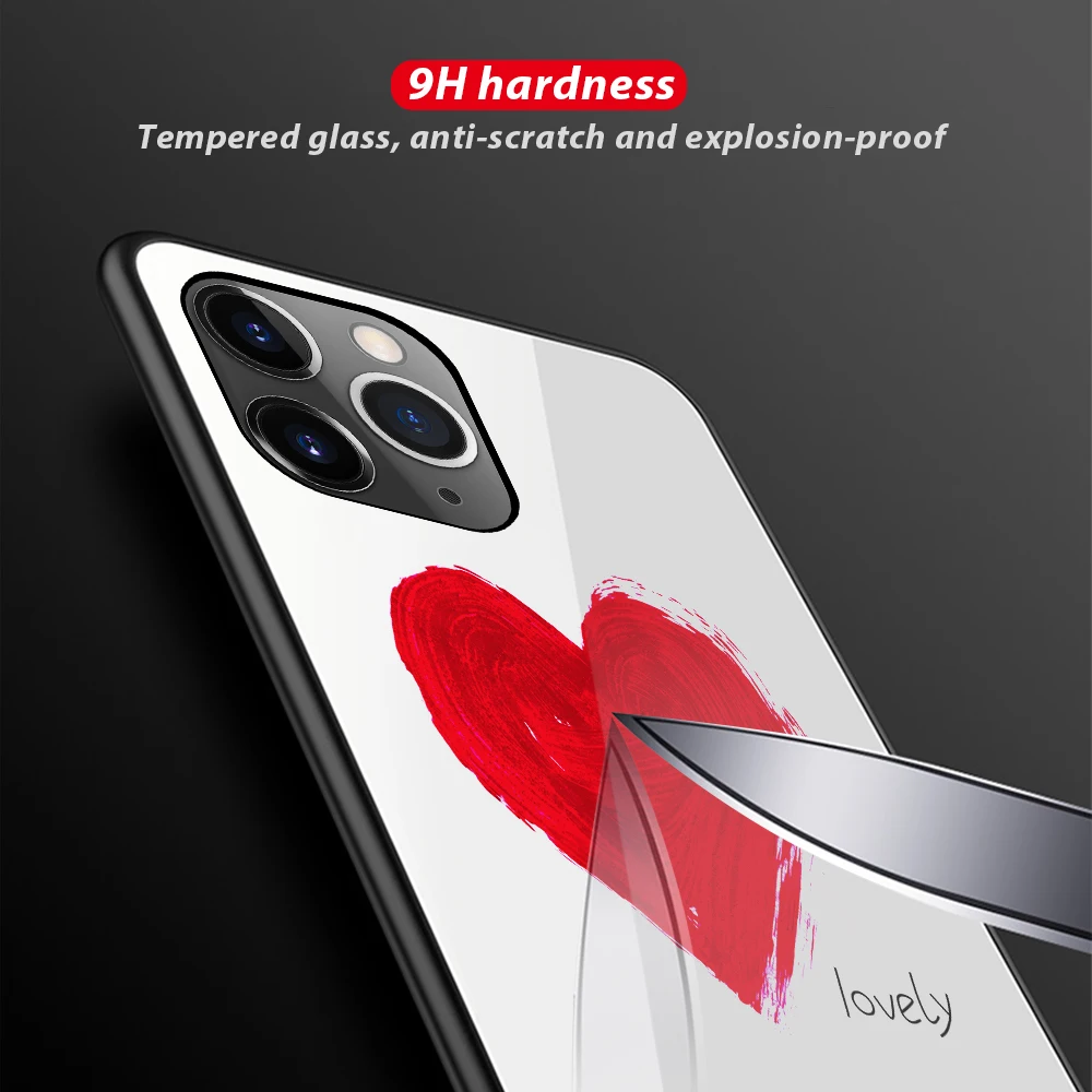 Роскошный окрашенный чехол из закаленного стекла для iphone 11 pro max x xr xs 8 7 6 S
