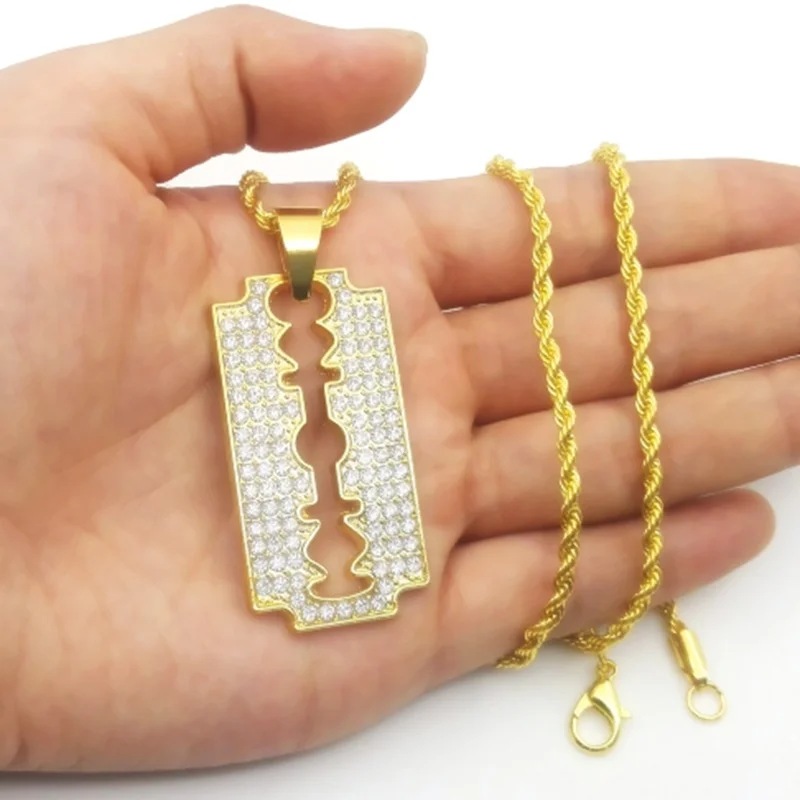 

2021 New Pendant Gold Chain Inlaid Zircon Necklace Men and Women Necklace Pendant Wholesale