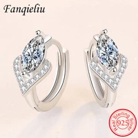 fanqieliu heart crystal jewelry gift girl real 925 sterling silver hoop earrings for women fql21488