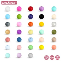 keepgrow 100pcs silicone beads 9mm baby teething beads oral care bpa free food grade diy necklace accessories toys for newborns