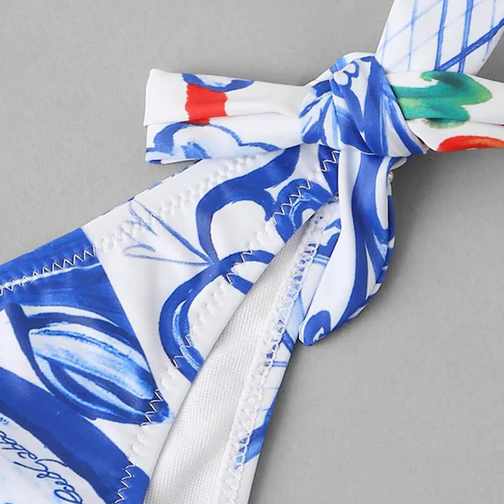 

High Waisted Print Bikini Swimsuit Women Push Up Bikini Set Bandeau Swimwear Female Beach Wear Bathing Suit Brazilian Biquini