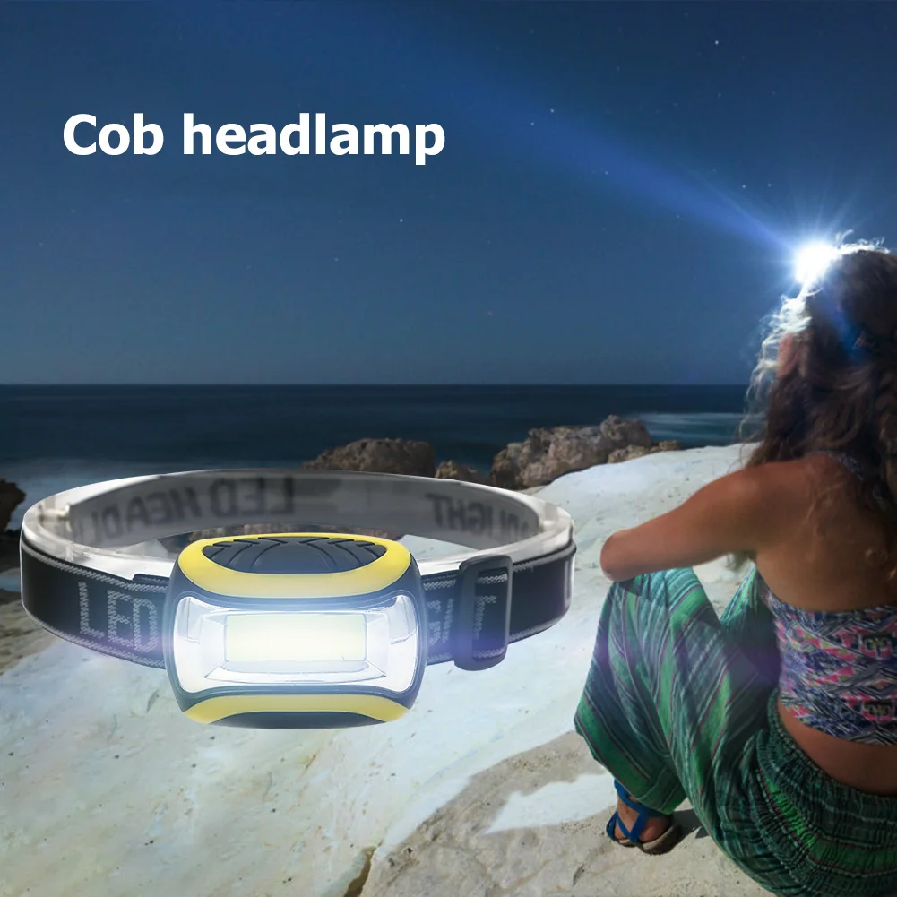 

3 Modes Portable Flashlight 1 COB LED Headlamp Camping Lantern High Brightness Headlight Portable Outdoor Elements