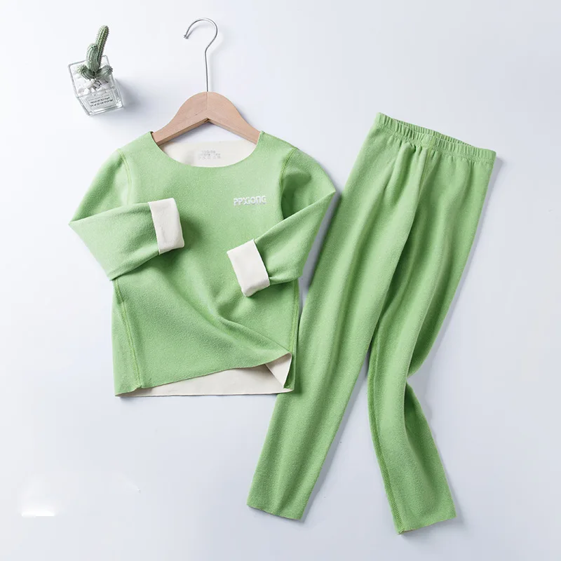 3-8 years old new seamless children's thermal underwear set for boys and girls AB face double-sided autumn clothes long trousers