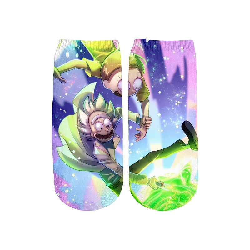 1 Новейшие Rick and Morty 3D печатных мультфильм милые короткие носки для мужчин женщин harajuku корейские носки RS-005 - Цвет: 1