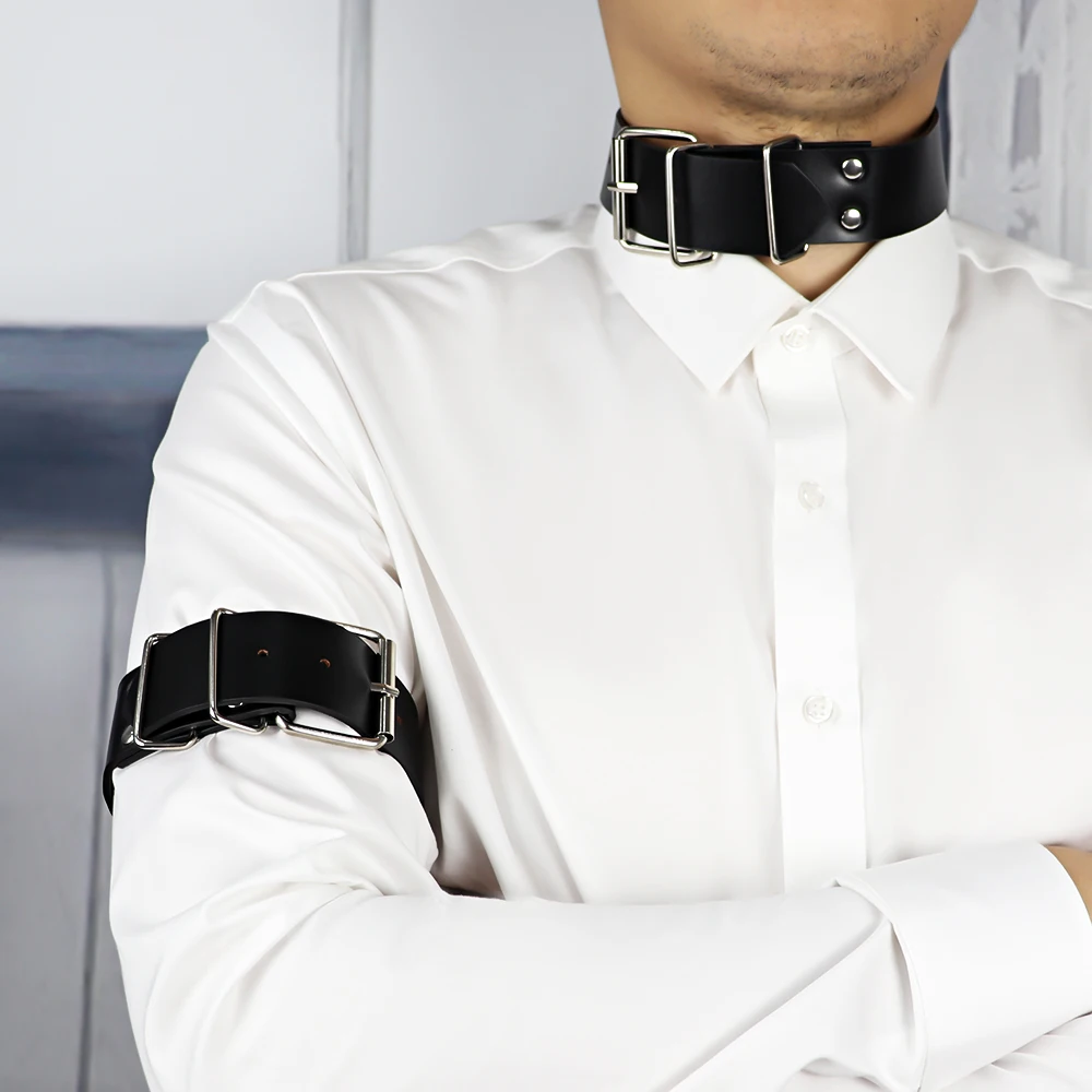 Мужской кожаный ошейник портупея для геев сексуальный женский ремень ремни