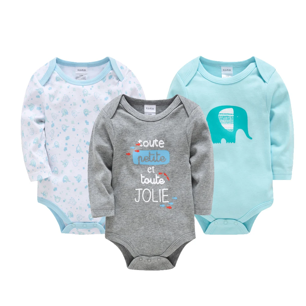 

2021 New 3 Pcs/set Baby Boy Bodysuit Cotton Long Sleeve bebe body Clothes Infant 0-3m Overalls Cartoon Print Jumpsuit
