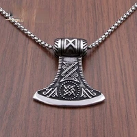 stainless steel axe shaped silver color pendant viking punk rock hip hop man women personality party accessories retro jewelry
