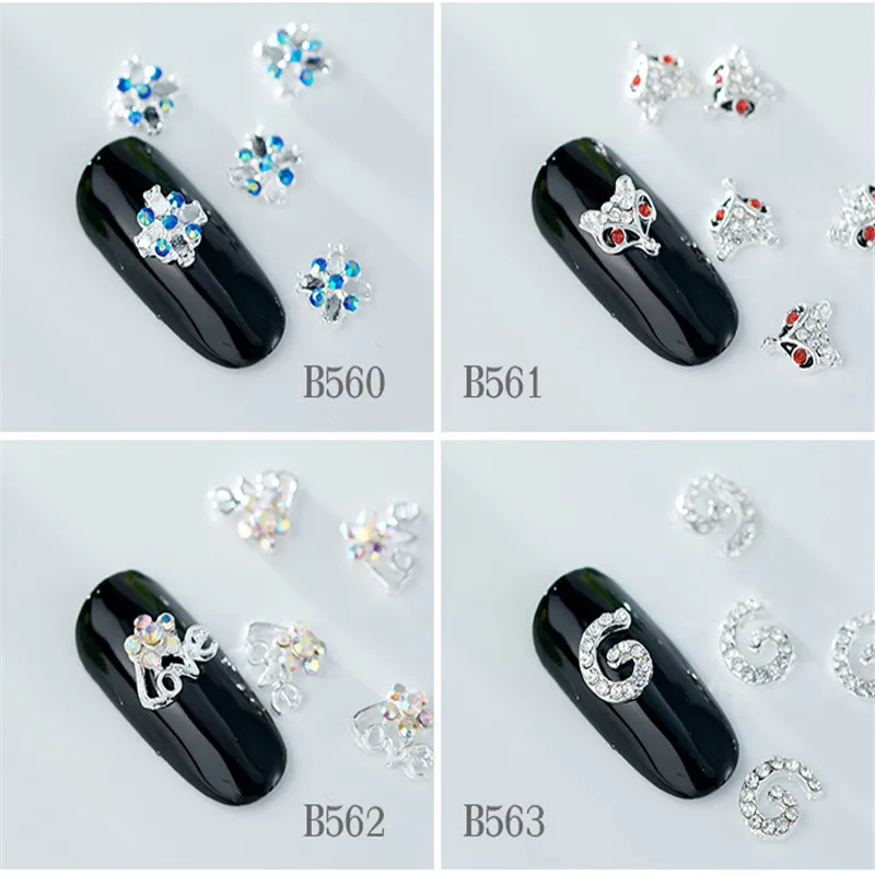 

10pcs High Quality New Fox Head Butterfly Pearl Rhinestone Embellished Alloy Accessories Decorative DIY Nail Supplies