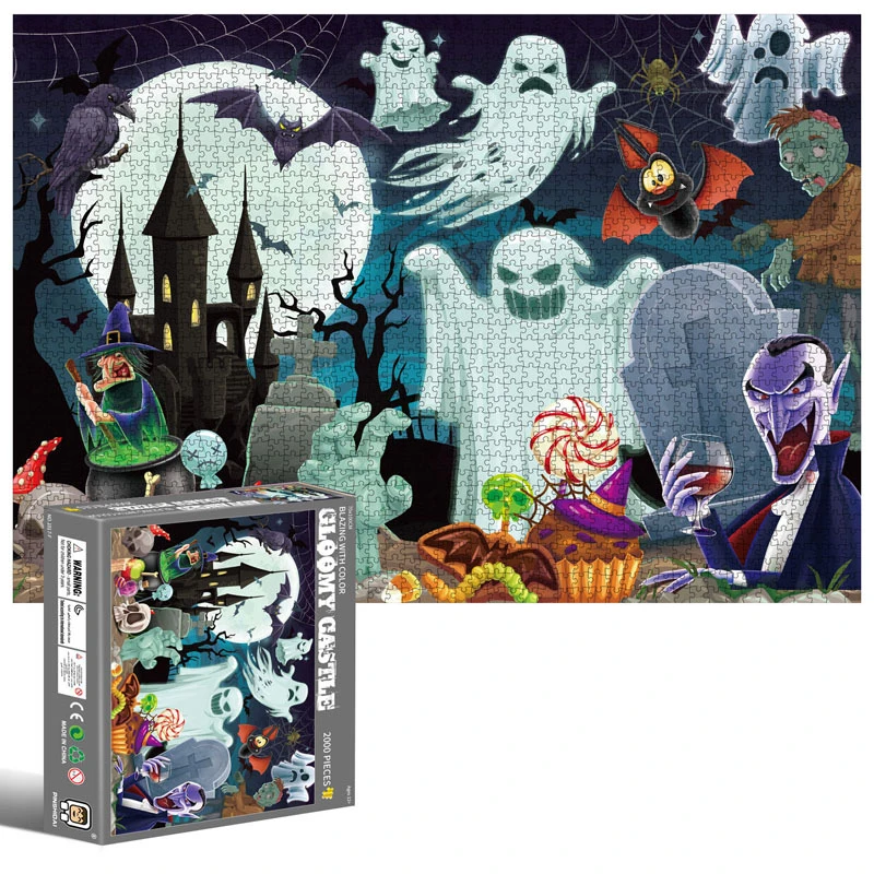 

Special Shaped Puzzle 2000 Pieces Top Quality Hot Sale Brand New Gloomy Castle Demon Impossible Challenge Jigsaw Brain Game Toy