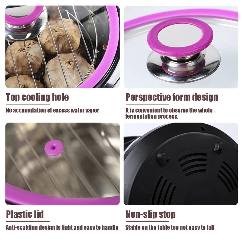 Fermentador de ajo negro de 90W y 6L, dispositivo de fermentador para el hogar, con pantalla Digital, autom&aacute;tico y inteligente-4