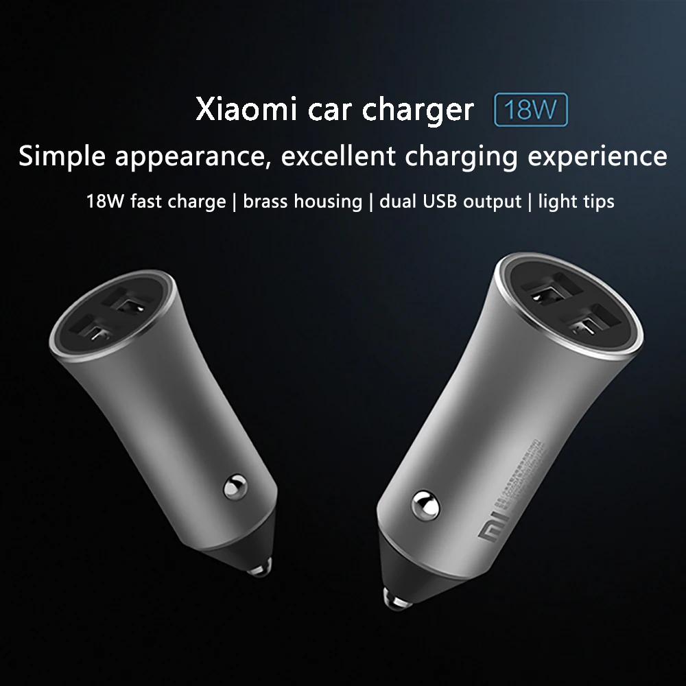 Оригинальный Xiaomi Mi автомобильное зарядное устройство Dual USB Quick Charge 5 В/2.4A 9 В/2A 12