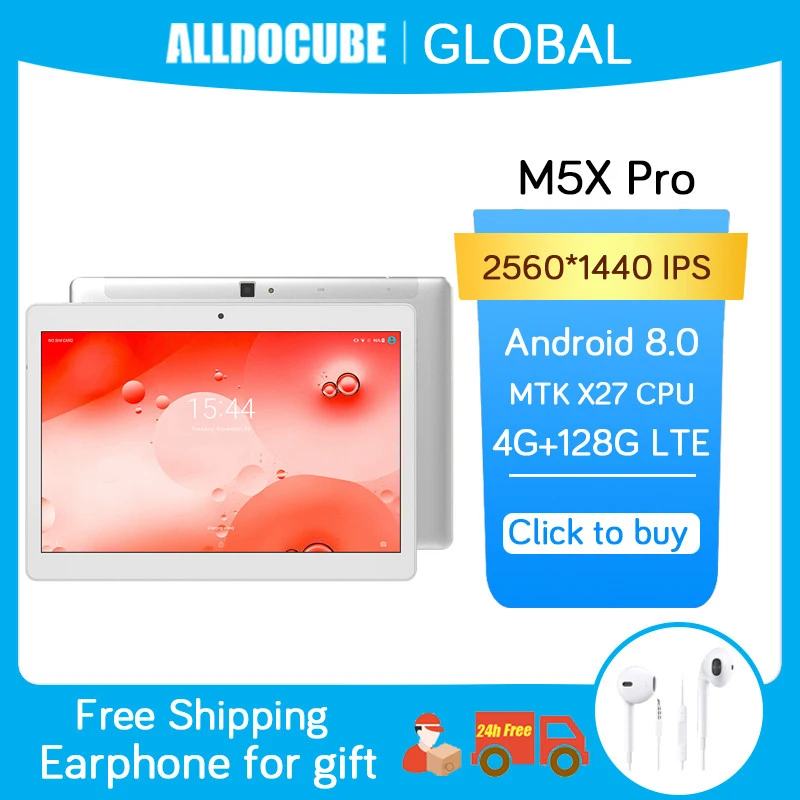 Планшет игровой Alldocube M5X Pro 10 1 дюйма IPS MTK X27 4 + 128 ГБ Android 8 0 GPS Wi Fi|Планшеты| |