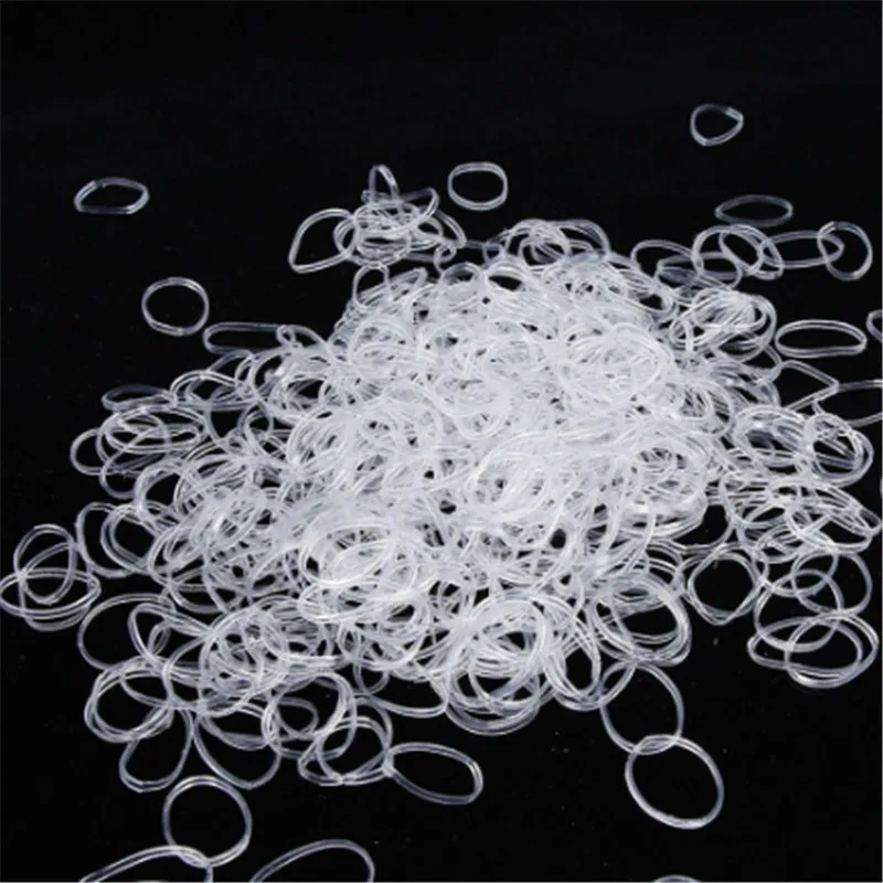 

100Pcs/Pack Rubber Bands Transparent Elastic Hair Holders Gum Child Adult Braids Hair Ring Ropes Hairstyle Accessories