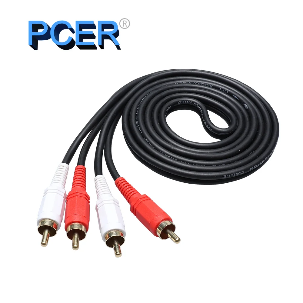 

PCER 2RCA to 2 RCA Male to Male Audio Cable Gold-Plated RCA Audio Cable 1.5m 3m 5m for Home Theater DVD TV Amplifier CD Soundbox