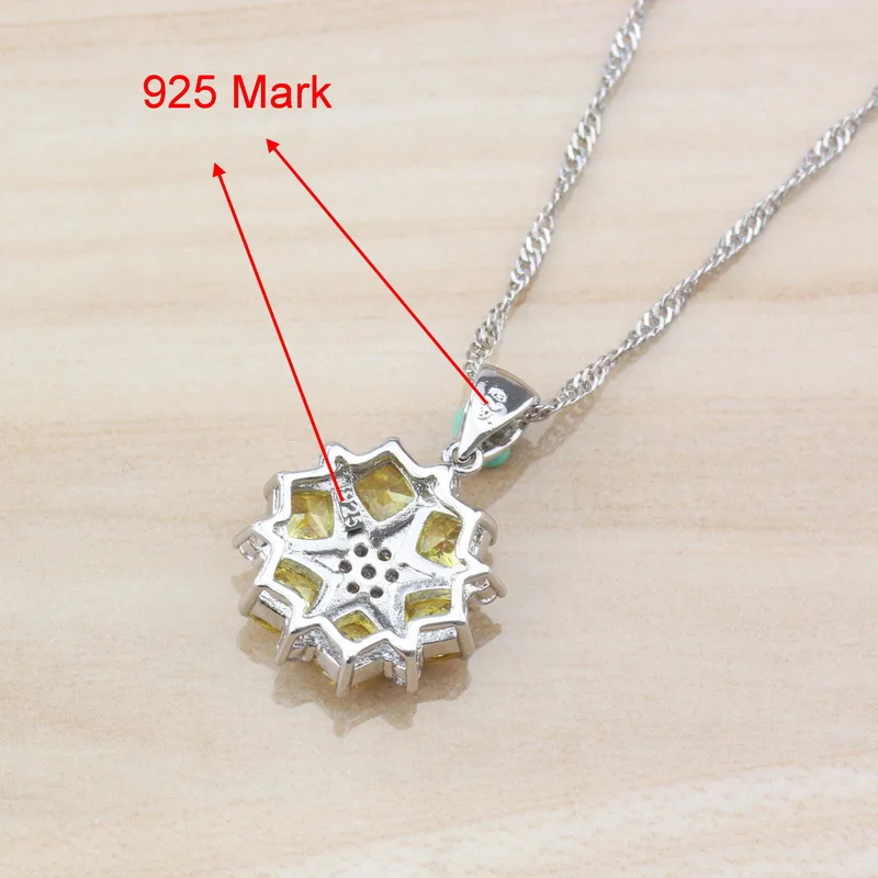 Великолепный винтажный стиль натуральный желтый камень CZ Ювелирные наборы