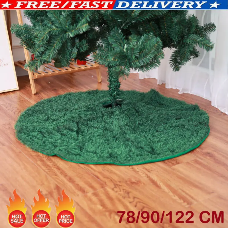 Новая искусственная зеленая трава юбки для рождественской елки украшение коврик