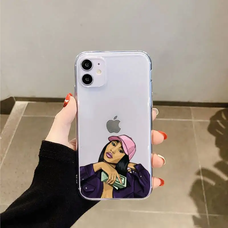 

melanin black girl sexy letter Phone Case Transparent soft For iphone 5 5s 5c se 6 6s 7 8 11 12 plus mini x xs xr pro max