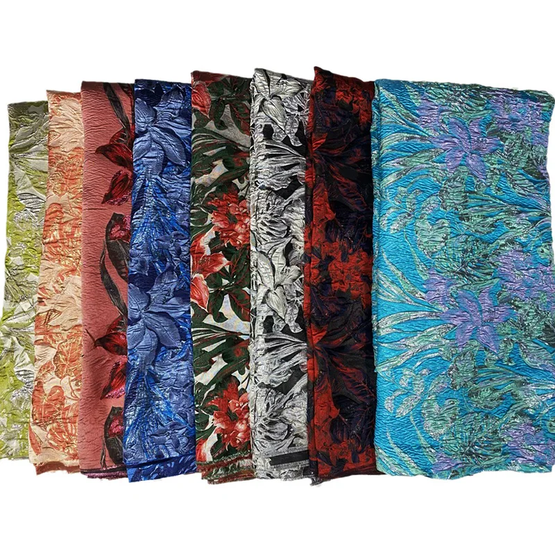 

Swiss voile lace brocade fabric beautiful lily flowers pattern new arrival good quality soft material silk and Cotton Fabric