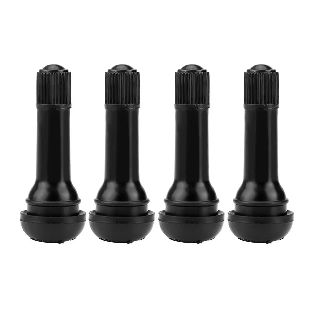 

4pcs Black Rubber TR414 Snap-in Rubber Car Wheel Vacuum Tire Tubeless Tyre Valve Stems with Dust Caps Wheels Auto Tires Parts